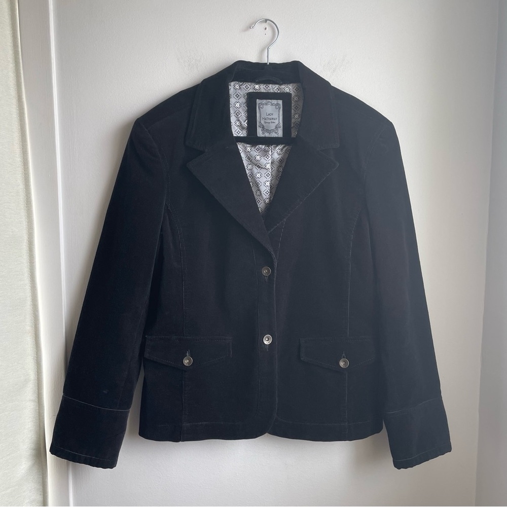 Black Corduroy Blazer-Lady Hathaway-Size M